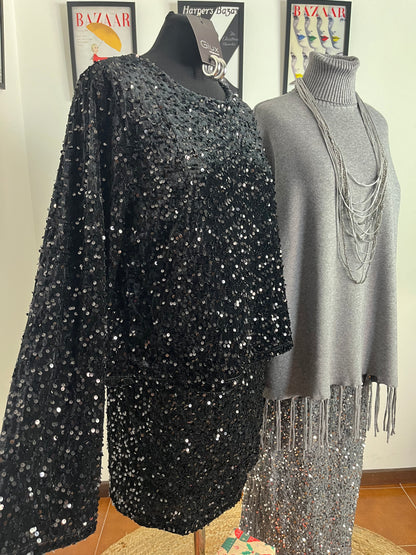 Blusa Fiocco Paillets ⚫️