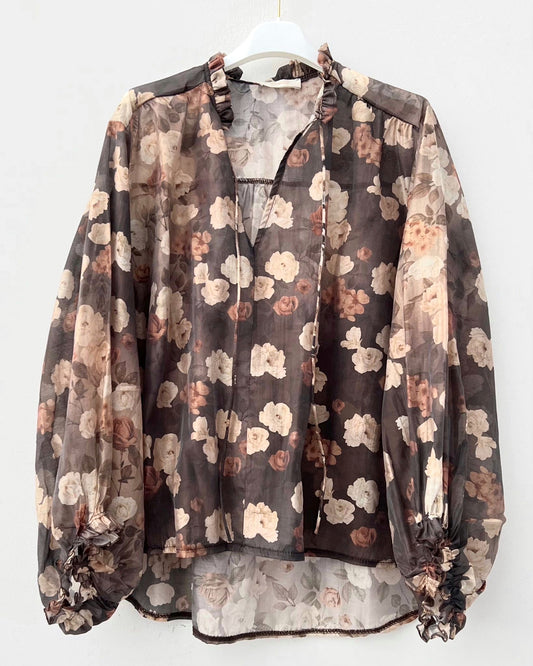 Blusa  Miho’s in Lyocell Fiori ⚫️