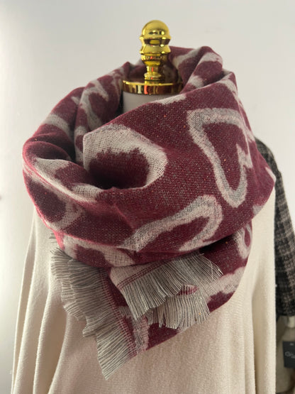 Sciarpona Cuori Lurex