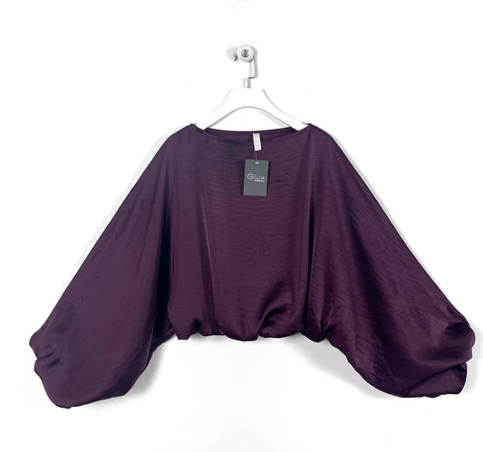 Blusa in Raso Cropped ⚫️
