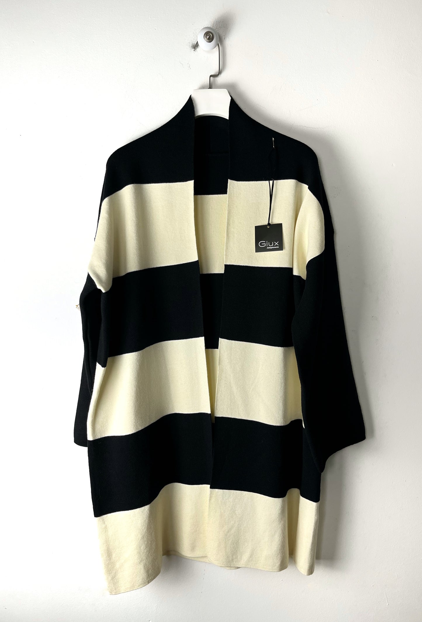 Cardigan lungo righe