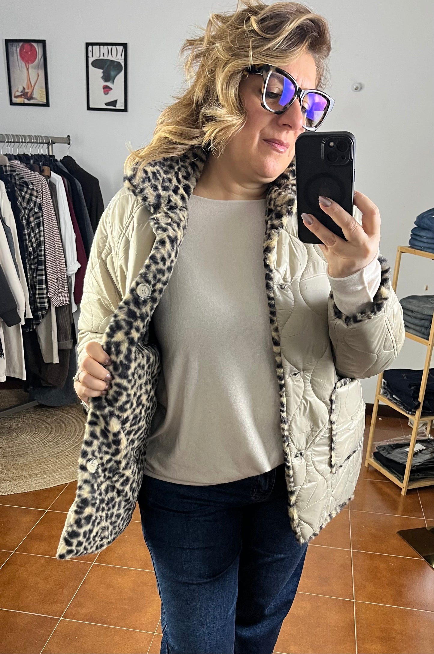 Piumino Animalier Reversibile ⚫️