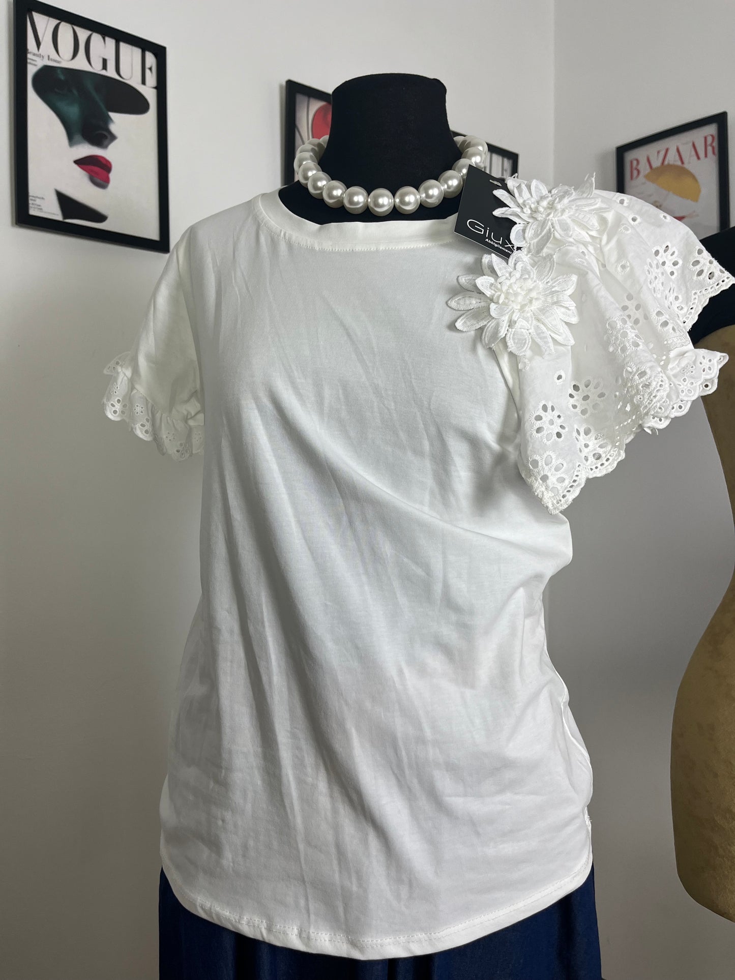 T-shirt sangallo e Margherite