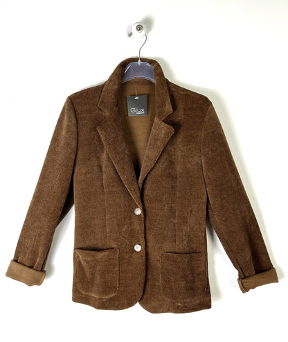 Blazer in morbida ciniglia, taglio classico