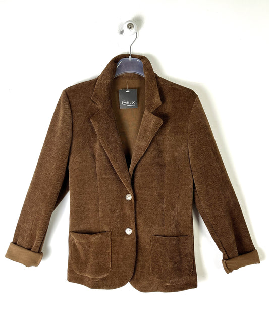 Blazer in morbida ciniglia, taglio classico