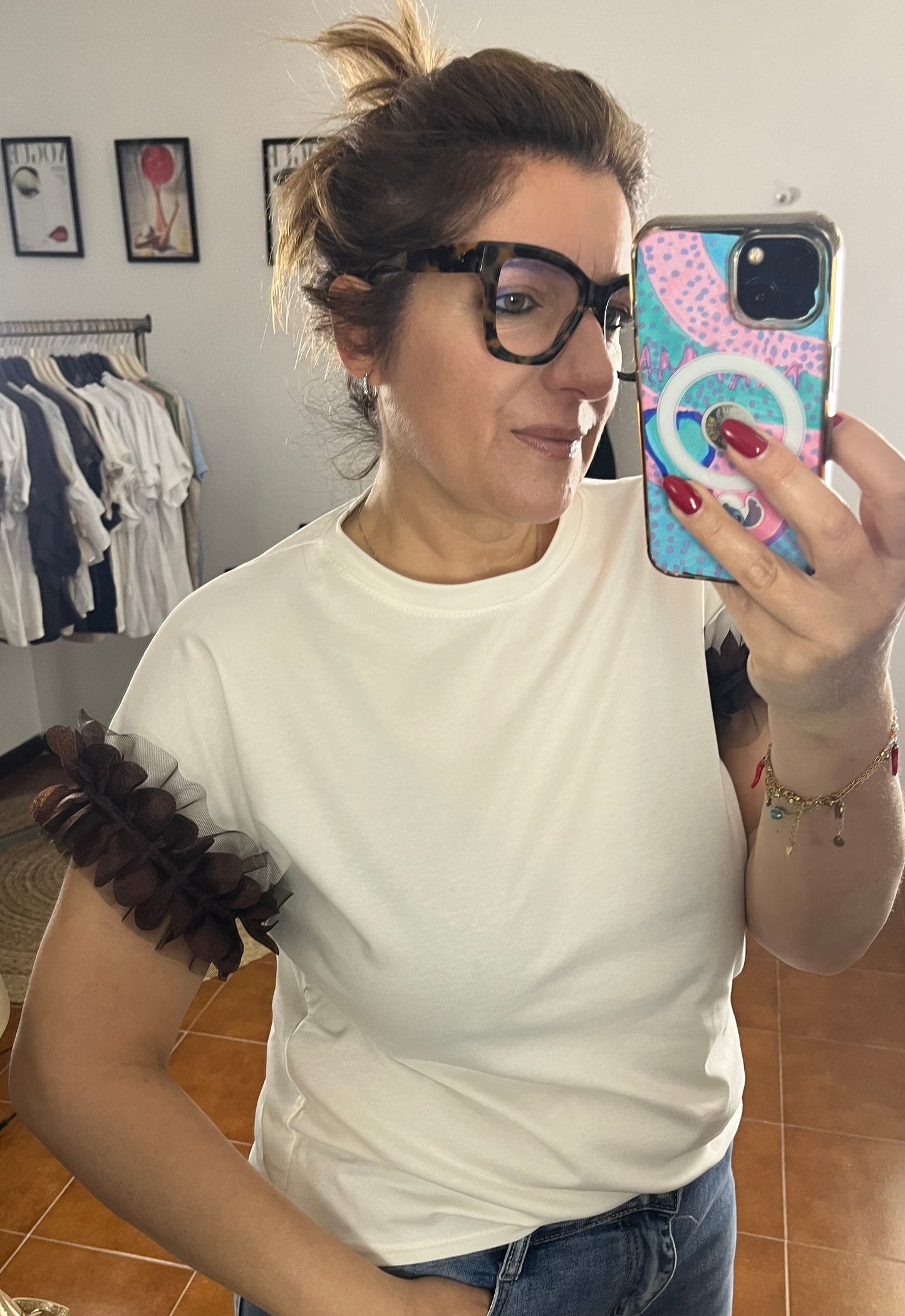 T-shirt Manica con Tulle ⬛️
