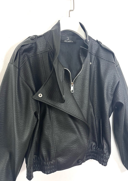 Bomber Ecopelle Cropped ⬛️
