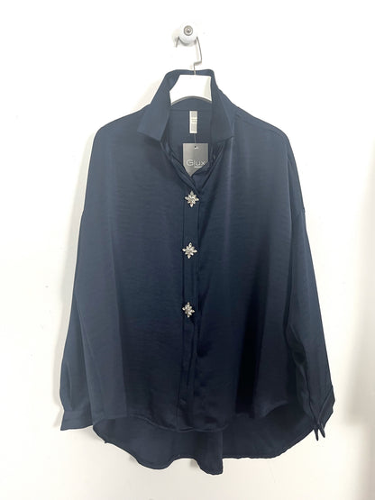 Camicia Gemme in raso ⚫️
