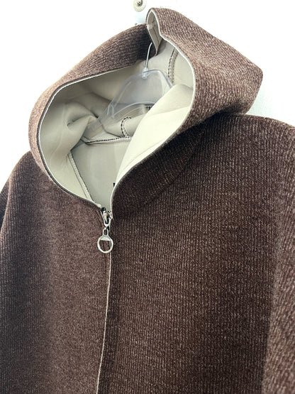 Giacca strutturata oversize in neoprene 🍁 tinta unita, con cappuccio e tasconi applicati