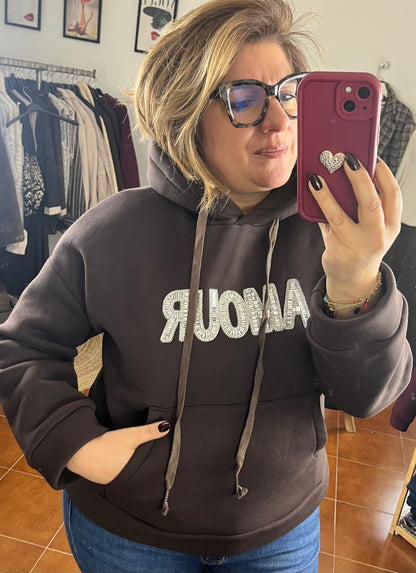 Felpa Amour con cappuccio ⚫️