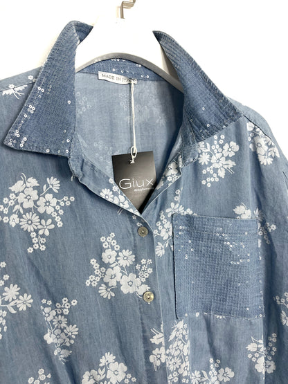 Camicia in jeans leggero Fiori ⚫️