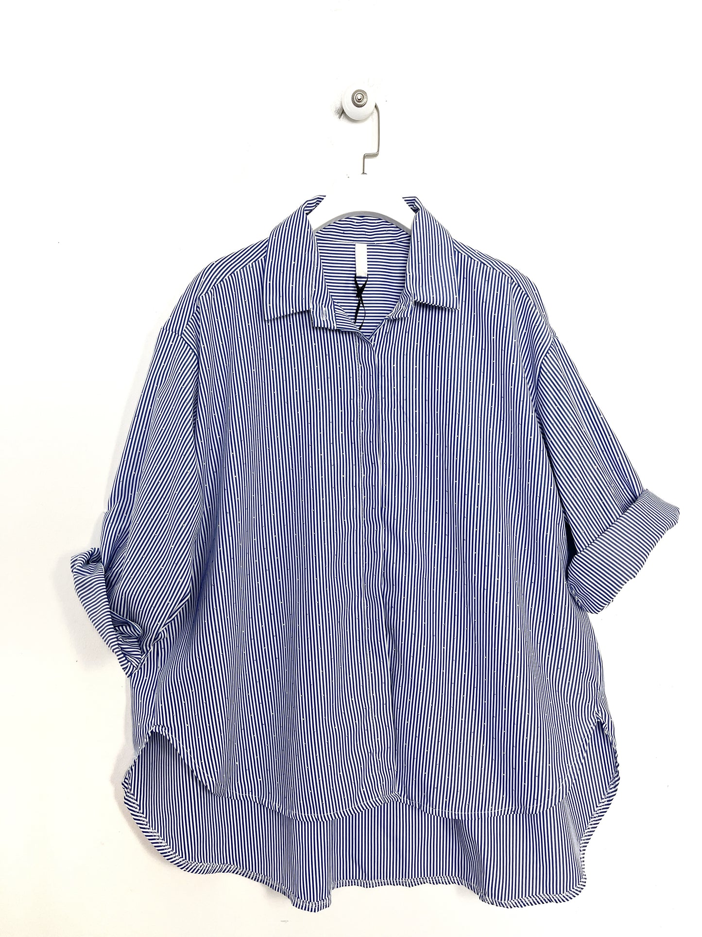 Camicia Rigata Strass ⚫️