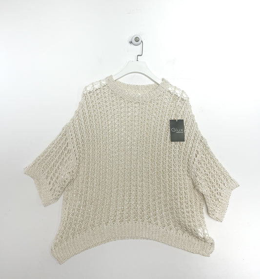 Maglia traforata con Mini Paillets ⚫️