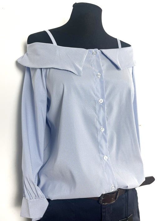 Camicia scollata Righe ⬛️