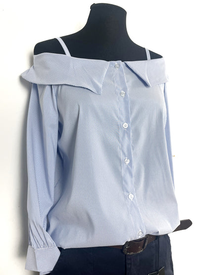 Camicia scollata Righe ⬛️