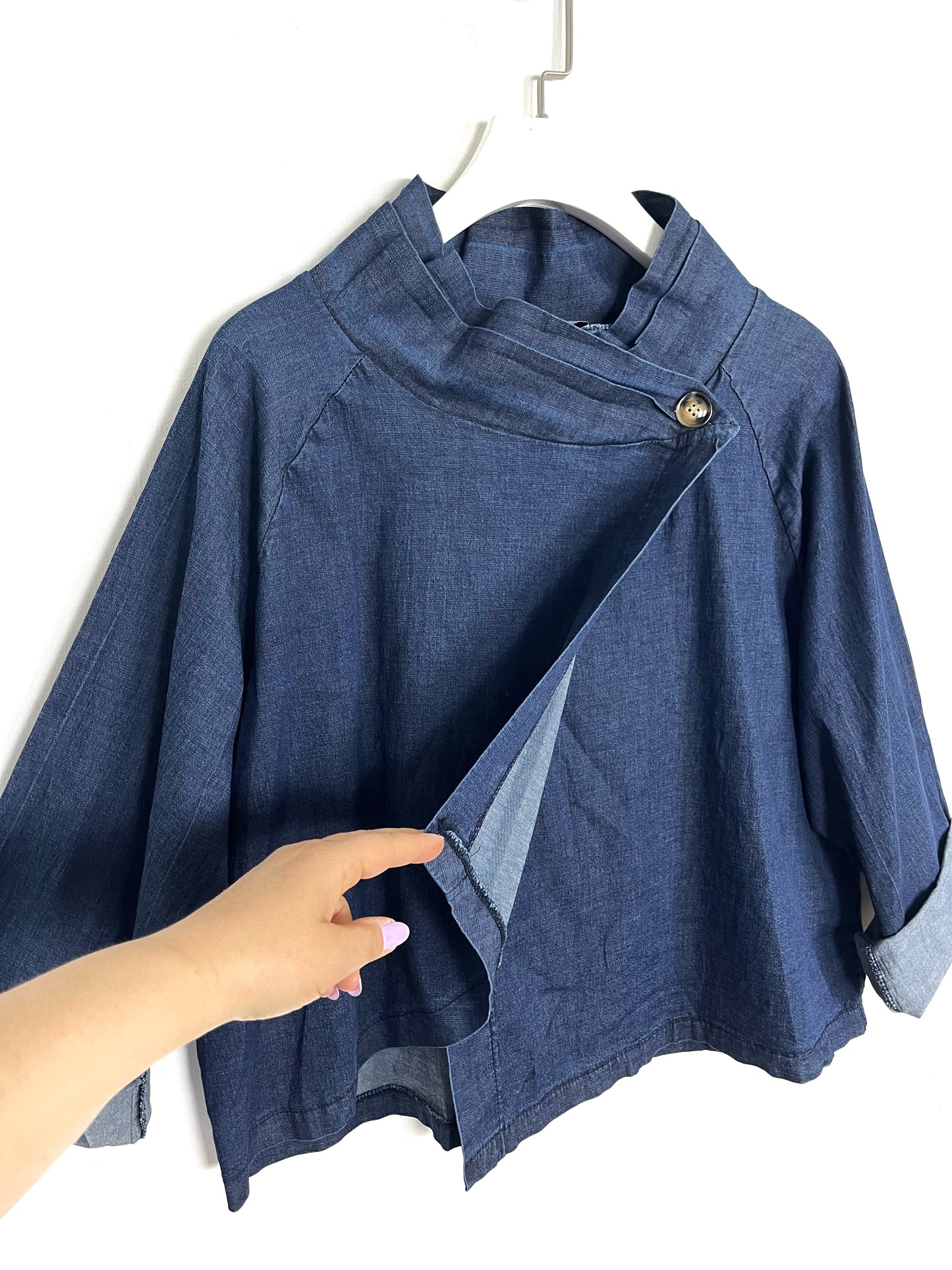 Cappa asimmetrica Jeans ⚫️