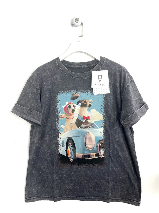 T-shirt Vicbee Fit Dog Stone Wash⚫️