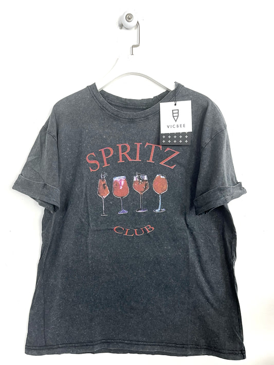 T-shirt Vicbee Fit Spritz Stone Wash⚫️