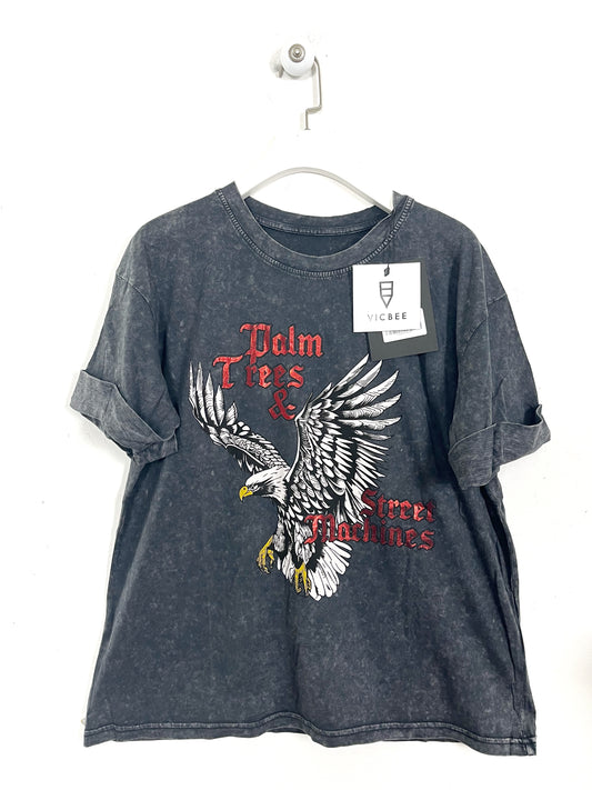 T-shirt Vicbee Fit Falco Stone Wash⚫️