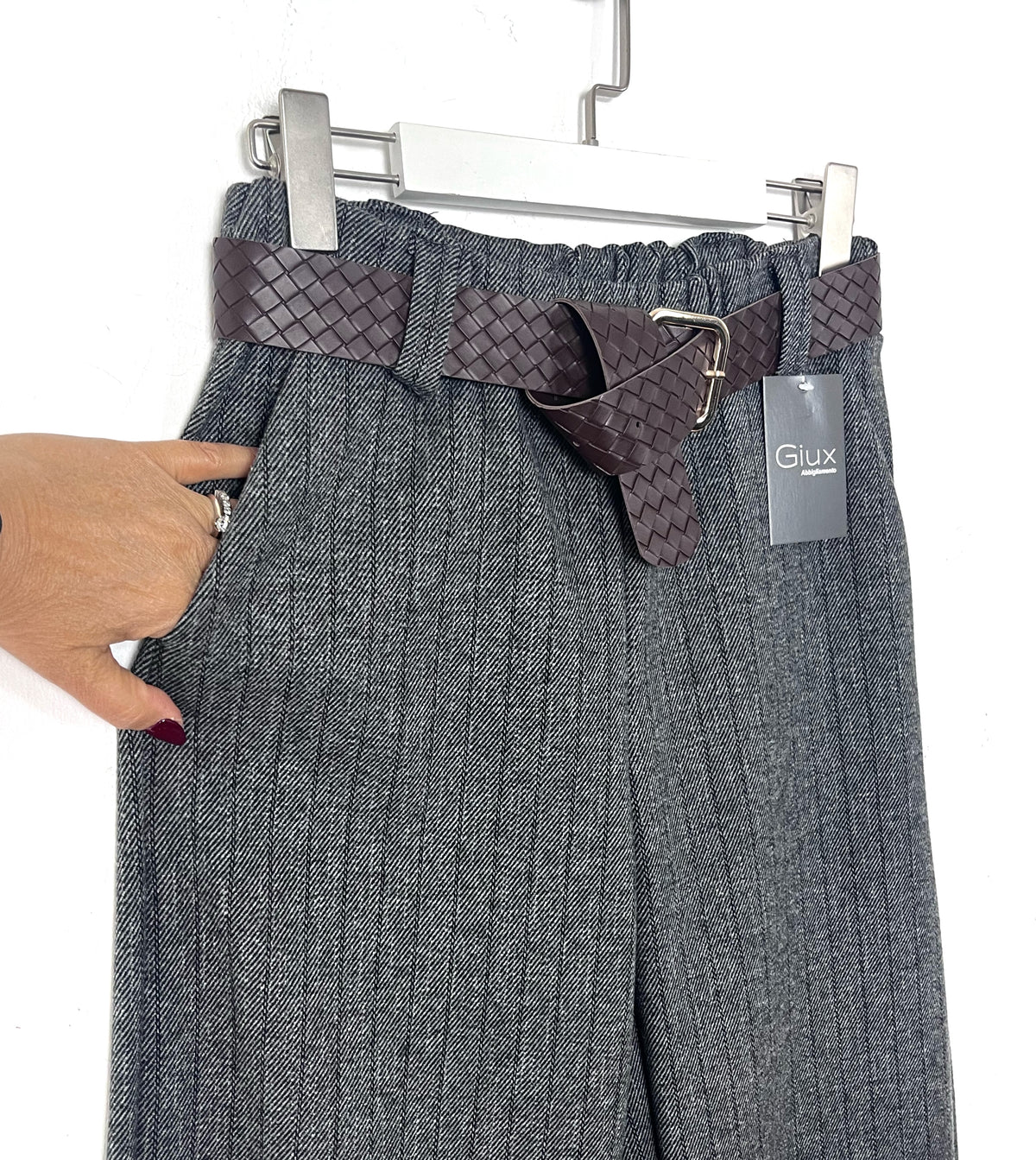 Pantalone Spigato con Risvolto ⬛️