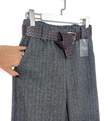Pantalone Spigato con Risvolto ⬛️