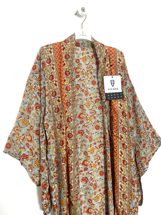 Kimono lungo Vicbee con spacchi