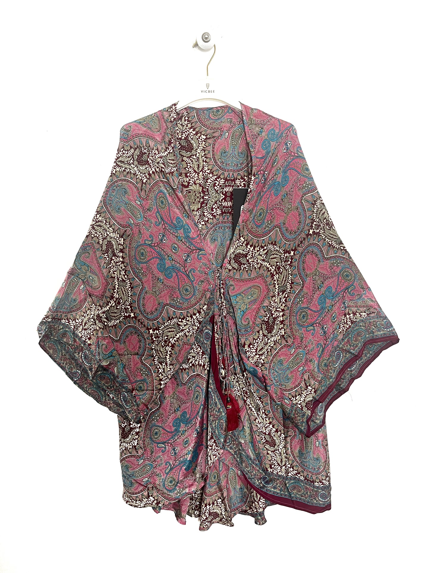 Kimono corto Vicbee con lacci