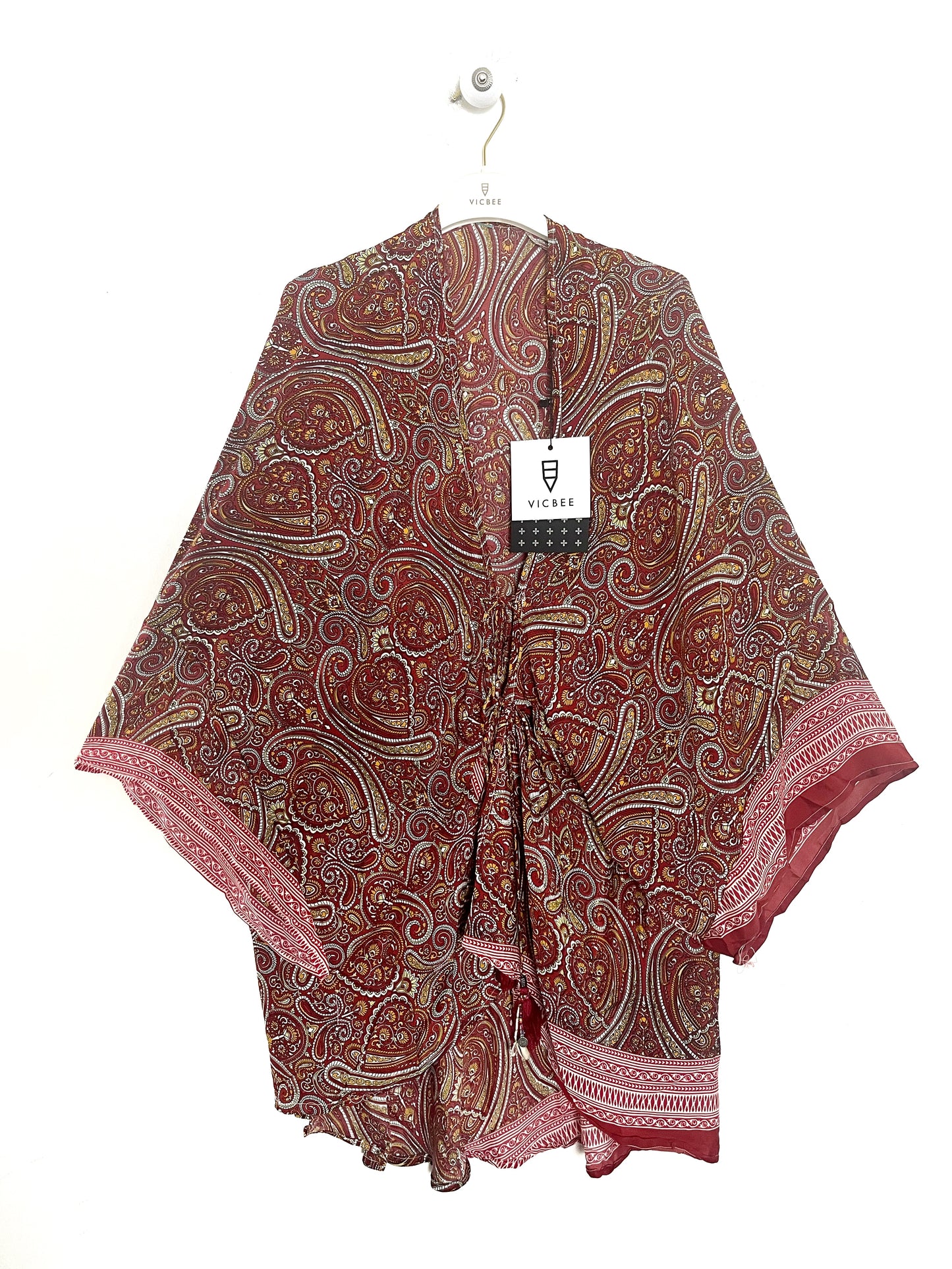 Kimono corto Vicbee con lacci