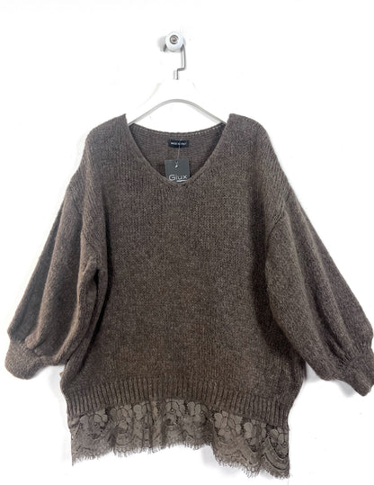 Maglia Misto Lana con pizzo ⚫️