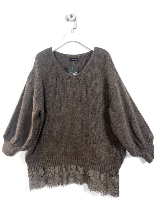 Maglia Misto Lana con pizzo ⚫️