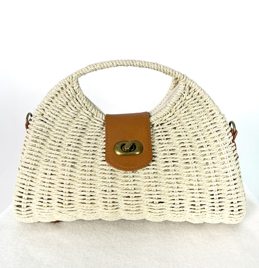 Borsa rigida in rafia