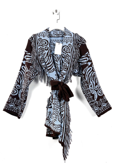 Cardigan Frange con cintura ⚫️
