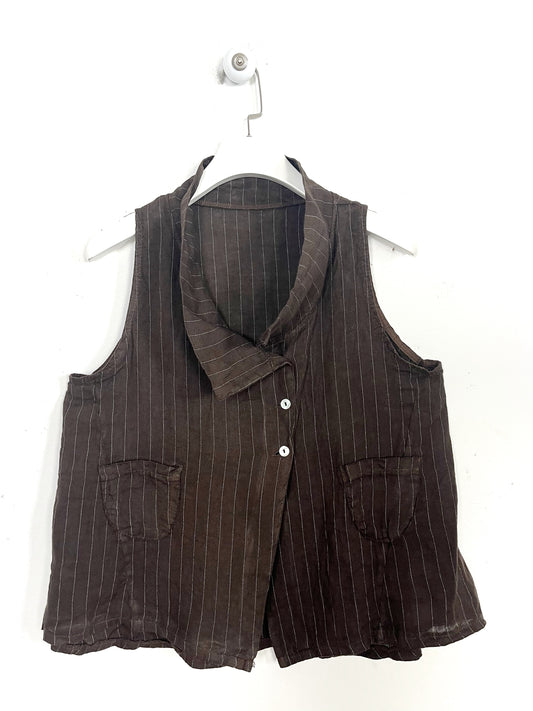 Gilet Lino asimmetrico ⬛️