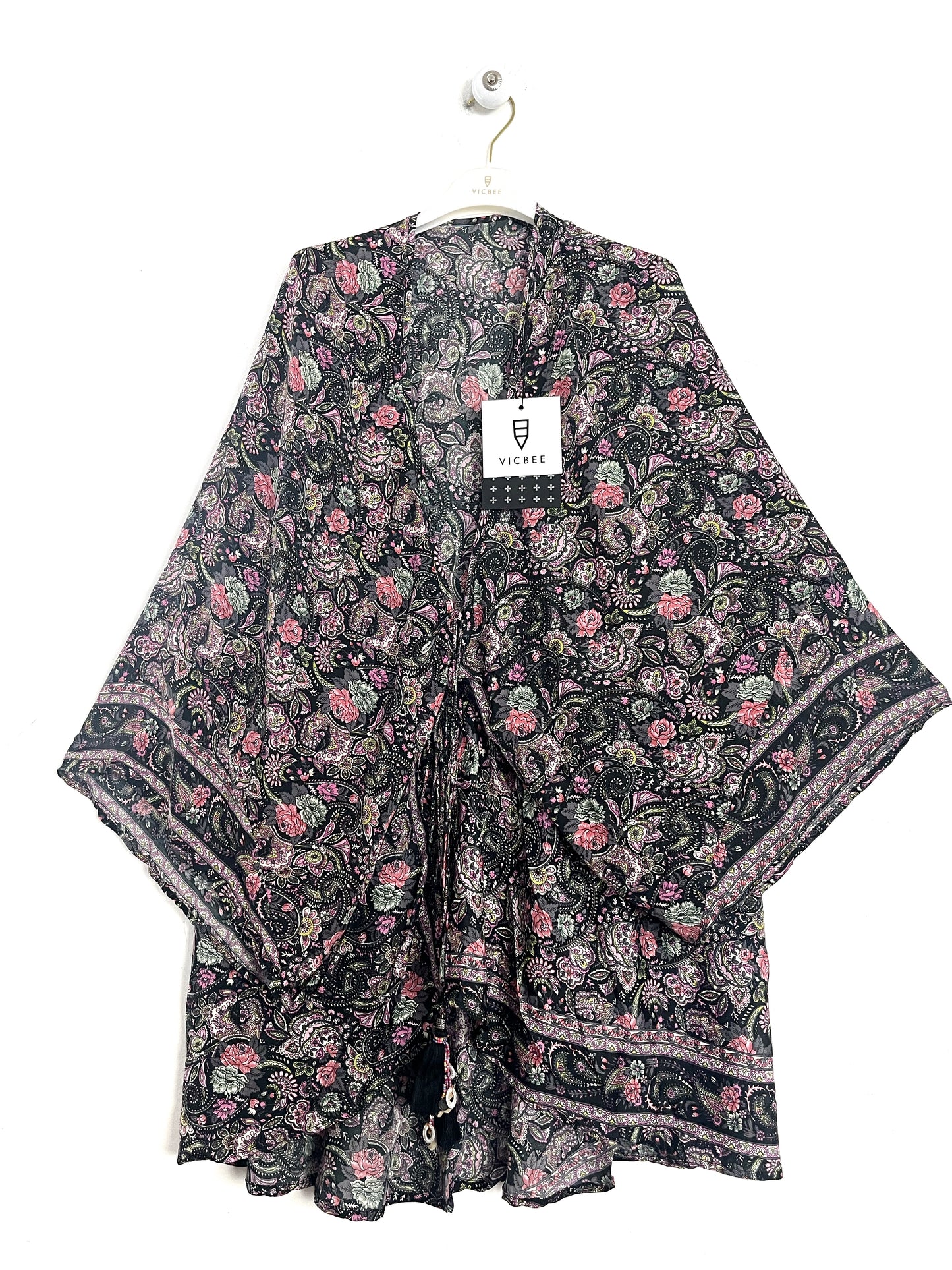 Kimono corto Vicbee con lacci
