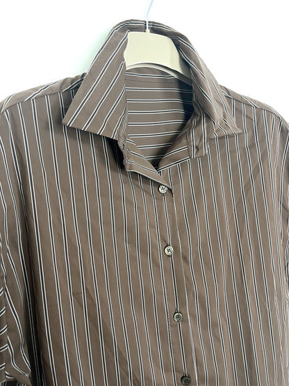 Camicia Gessata Cioccolato ⚫️