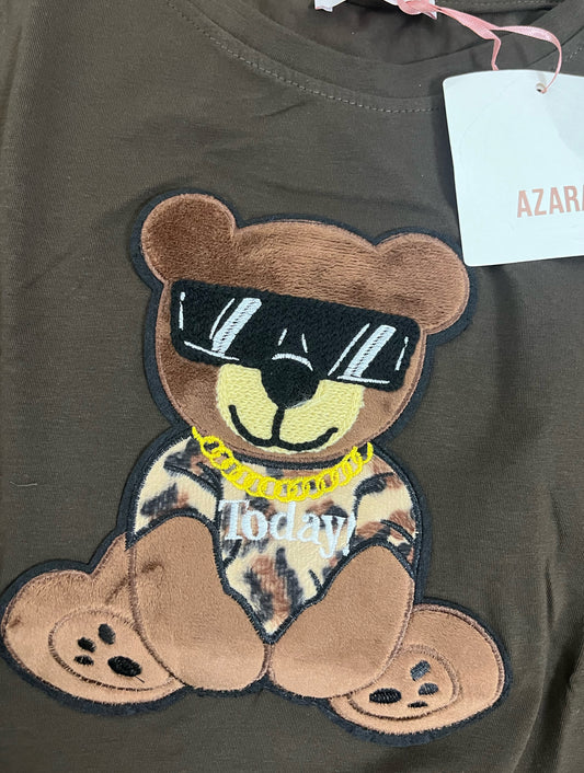 T-shirt Teddy Today manica lunga slim ⬛️ Cioccolato