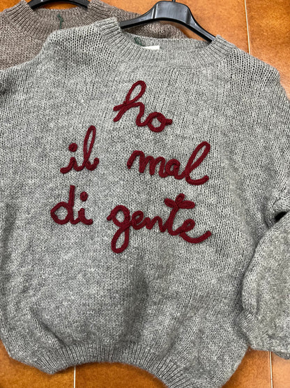 Maglioncino Ho il mal di gente ⚫️