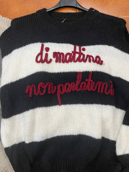 Maglioncino Di mattina non parlatemi ⚫️