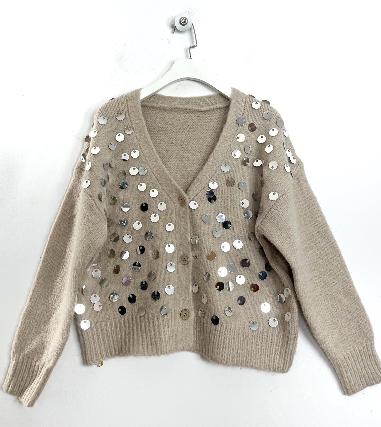 Cardigan co mega paillettes Cropped ⚫️