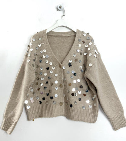 Cardigan co mega paillettes Cropped ⚫️