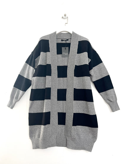 Cardigan lungo rigato ⬛️