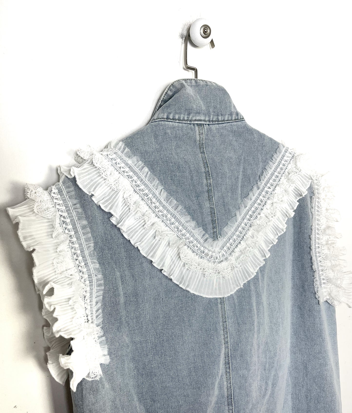 Gilet denim Ricami e Strass ⚫️