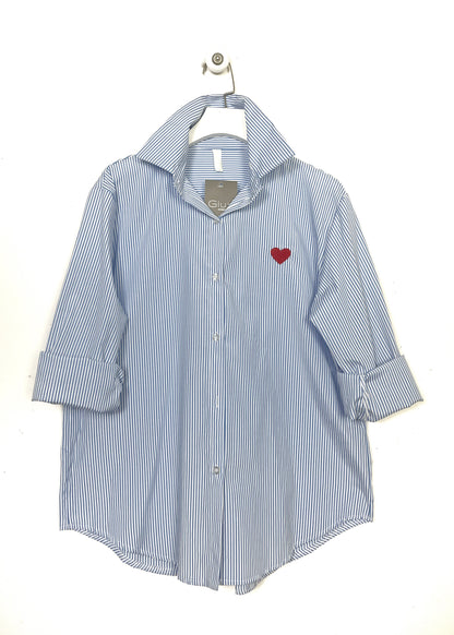 Camicia Rigata Cuore ⚫️