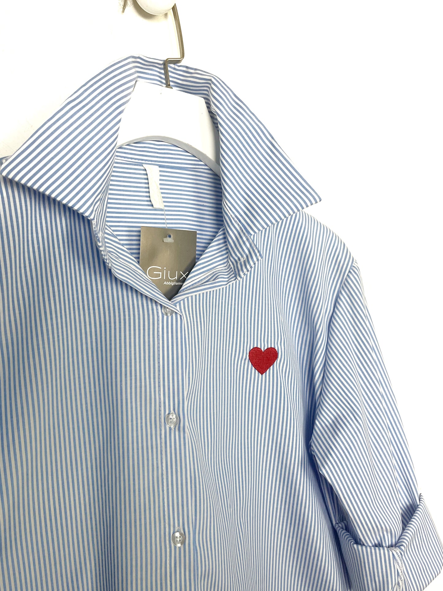 Camicia Rigata Cuore ⚫️