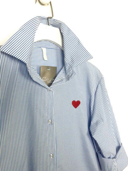 Camicia Rigata Cuore ⚫️