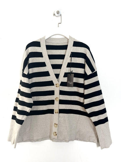 Cardigan Rigato Over ⚫️