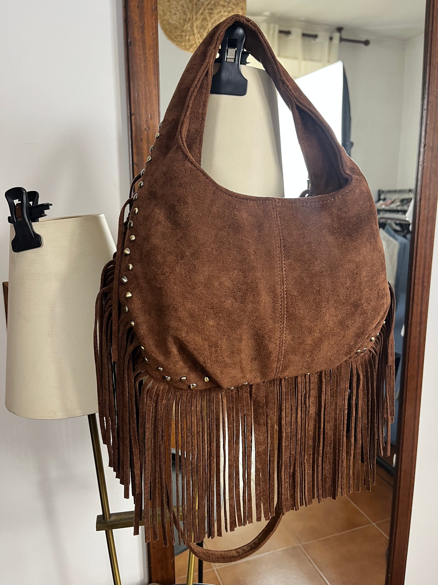 Mezzaluna Frange Eco-Suede