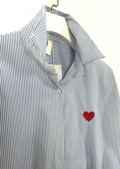 Camicia Rigata Cuore ⚫️