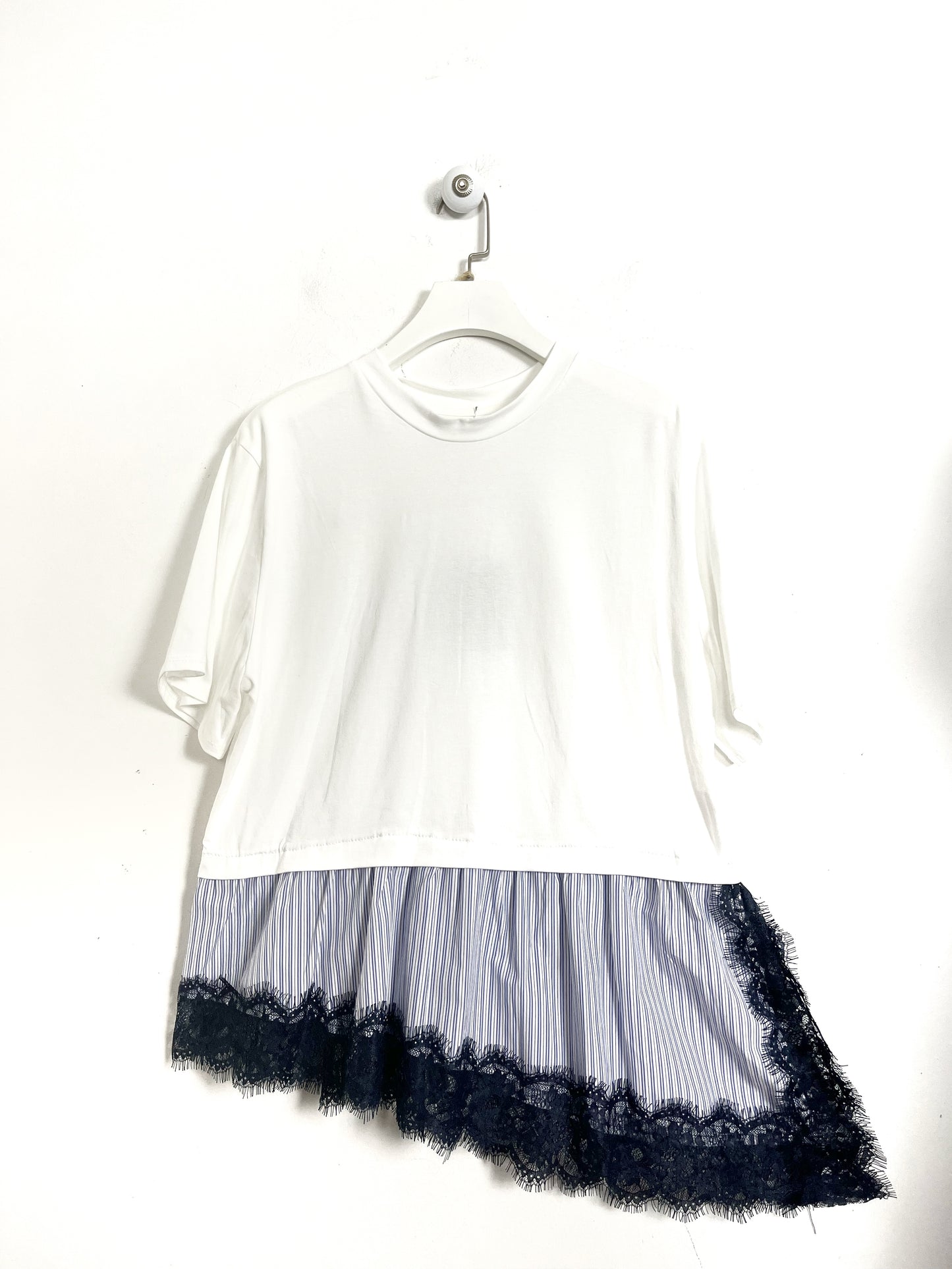 T-shirt Over con Pizzo ⚫️
