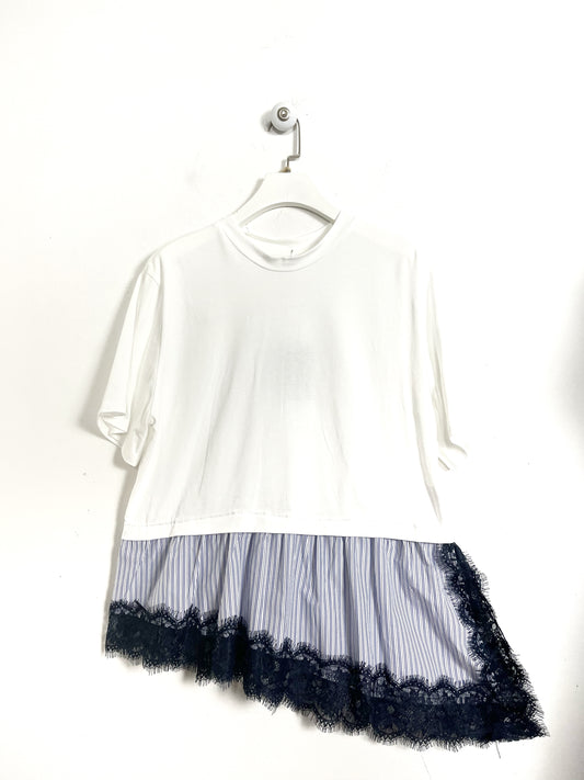 T-shirt Over con Pizzo ⚫️